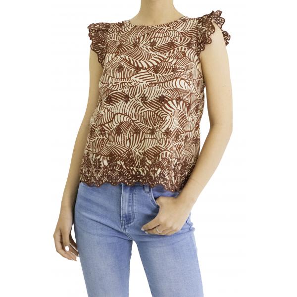 Maglia con volant fantasia  Only